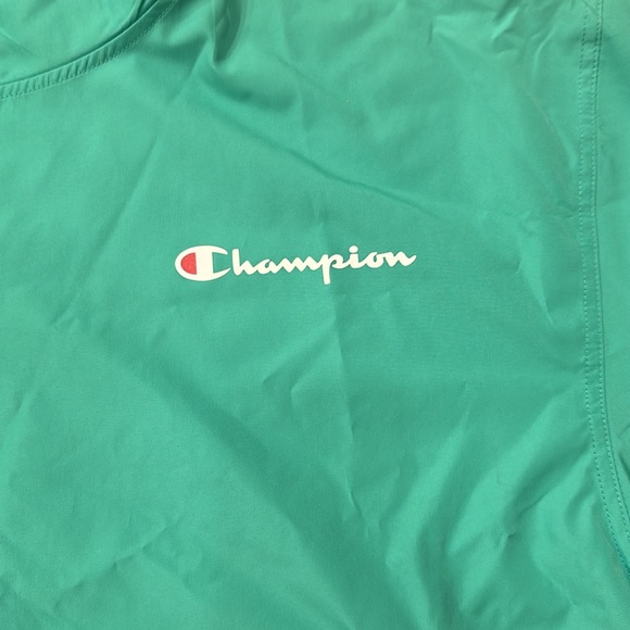 CHAMPION COLORBLOCKED GREEN AND BLUE PACKABLE STADIUM JACKET SIZE XL - Picture 2 of 9